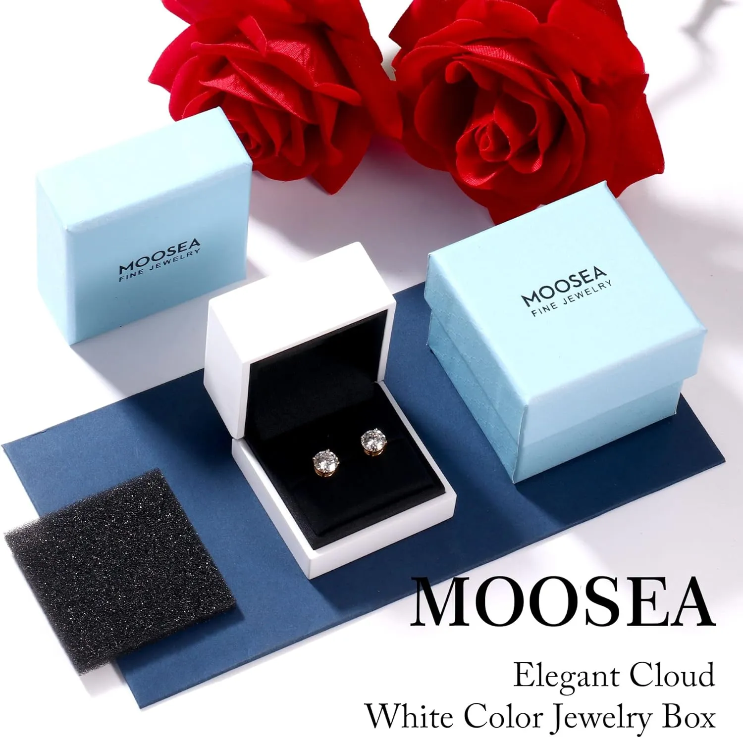 0.2-4ct Moissanite Screw Back Earrings for Women, Round D Color VVS1 Clarity Conflict Free Lab Created Moissanite Earrings 14K White Yellow Rose Gold Vermeil Moissanite Stud Earring for Women Men Gift