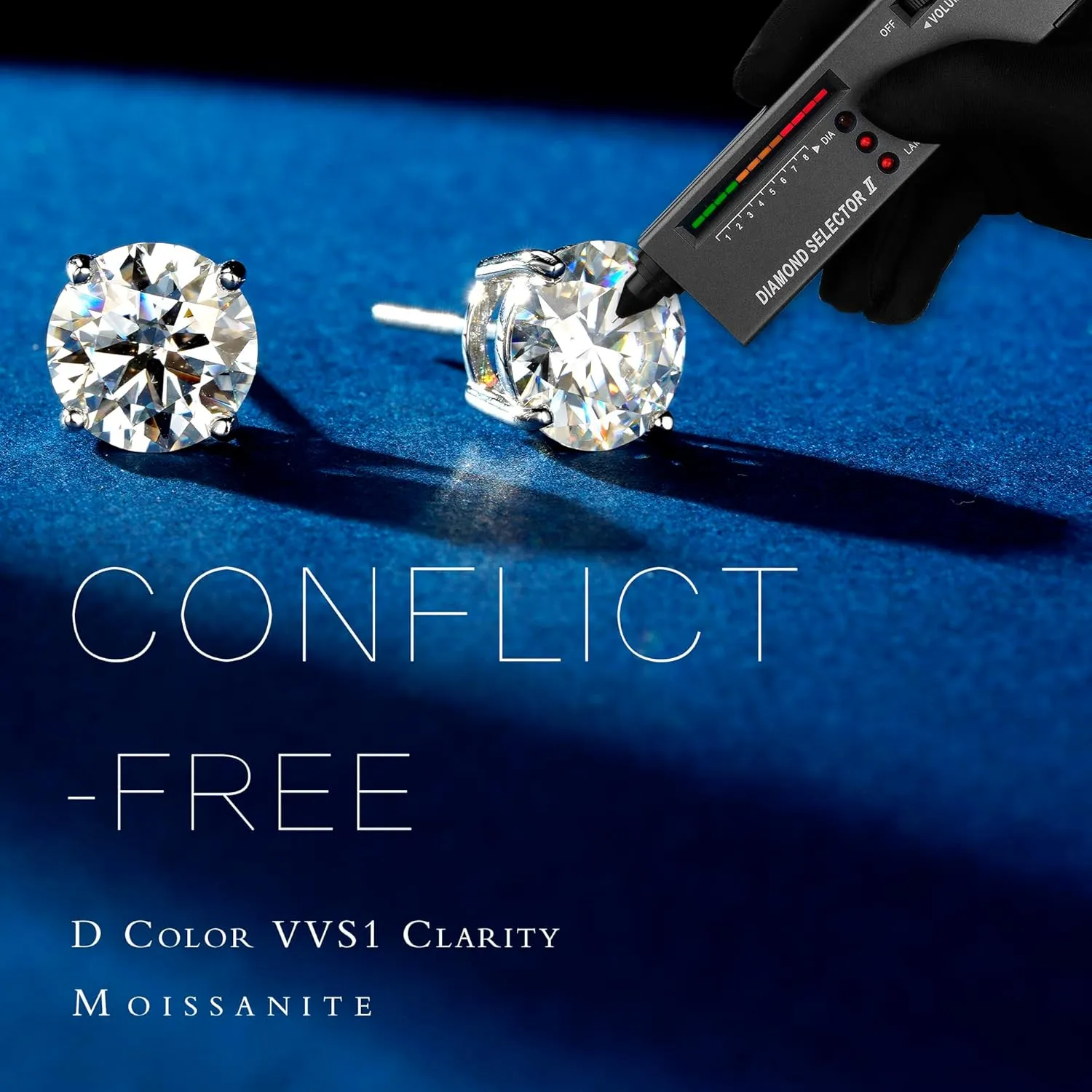 0.2-4ct Moissanite Screw Back Earrings for Women, Round D Color VVS1 Clarity Conflict Free Lab Created Moissanite Earrings 14K White Yellow Rose Gold Vermeil Moissanite Stud Earring for Women Men Gift