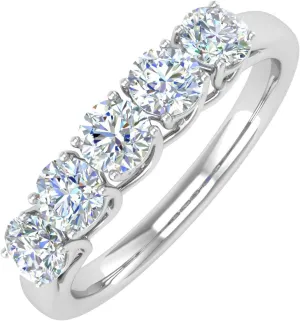 1 Carat Round Diamond Wedding Band Ring in 14K Gold