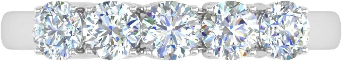 1 Carat Round Diamond Wedding Band Ring in 14K Gold