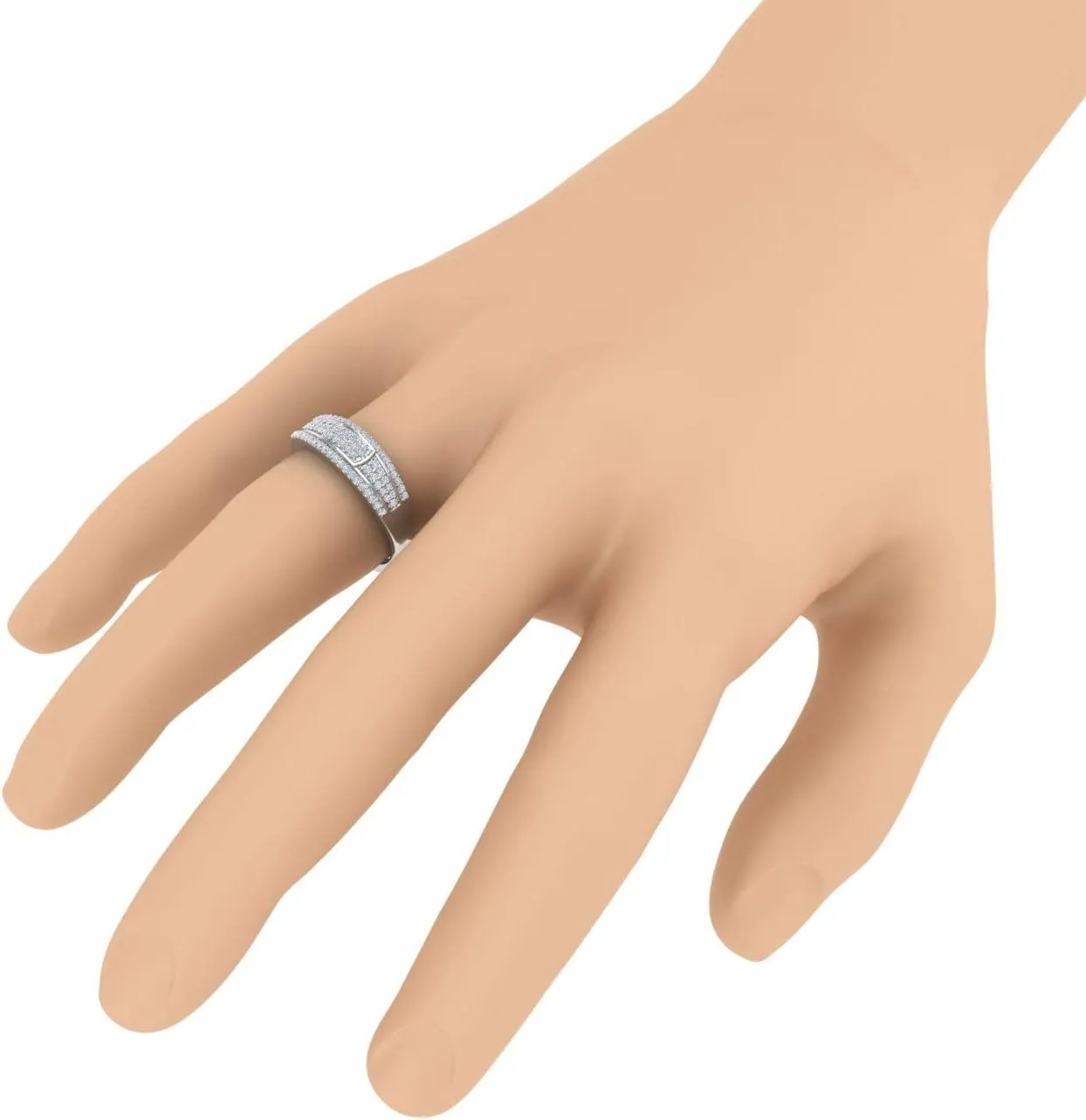 1/4 Carat Diamond Wedding Band Ring in 10K Gold