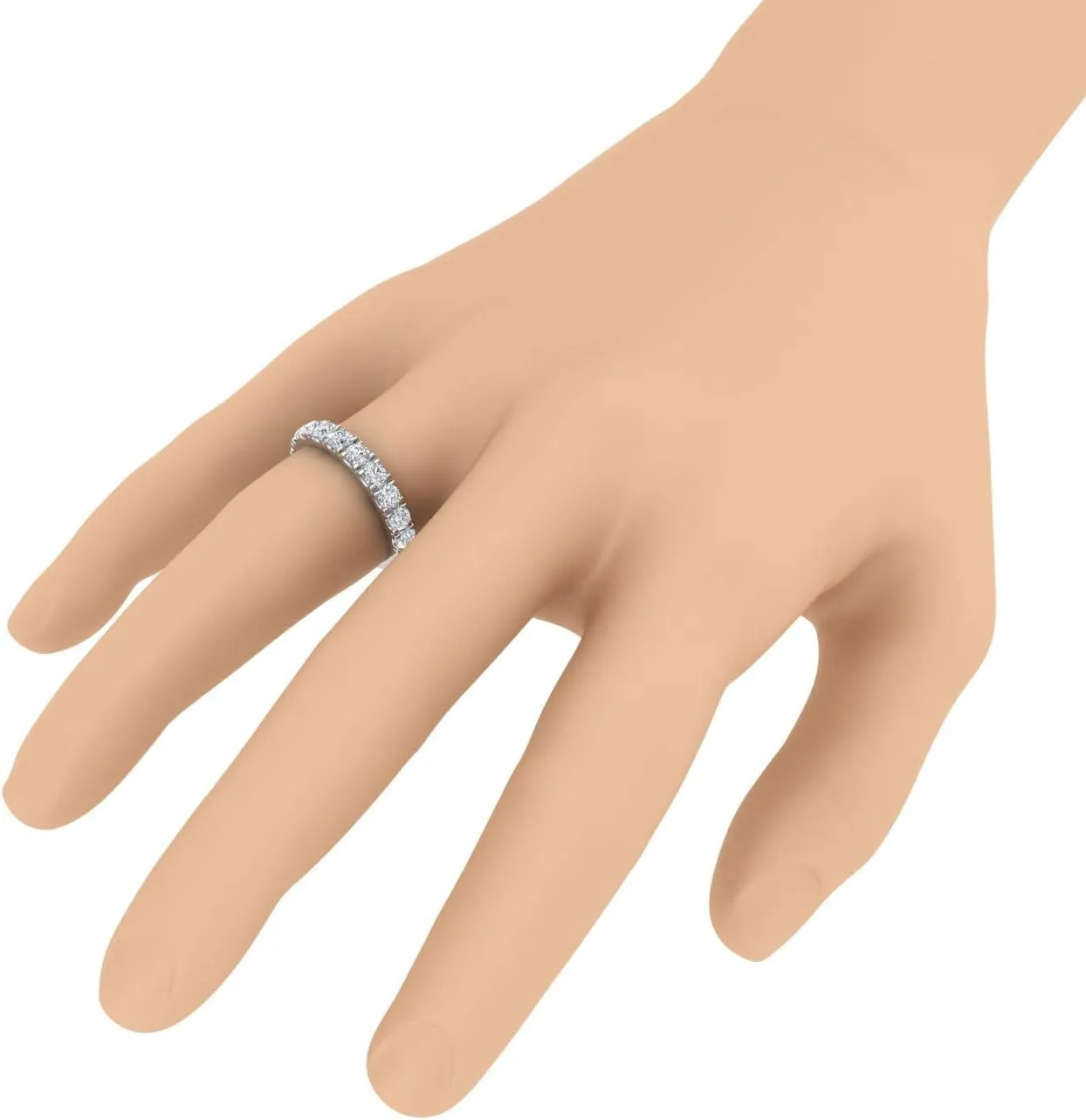 14K Gold Diamond Wedding Band Ring (0.85 Carat) (I1-I2 Clarity)