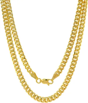 14K Gold Miami Cuban Link Chain Men - 1.85mm 2.15mm 2.85mm 3.85mm 4.4mm 5.35mm Diamond Cut Thick Cuban Curb Chain - Yellow Real Gold Necklaces For Women with Lobster Clasp 16" 18" 20" 22" 24"