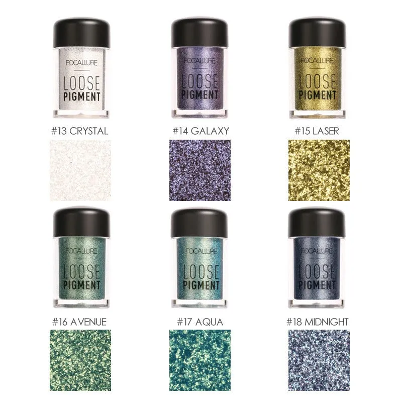18 Colors Glitter Eyeshadow Powder Waterproof Loose Shimmer  Pigment