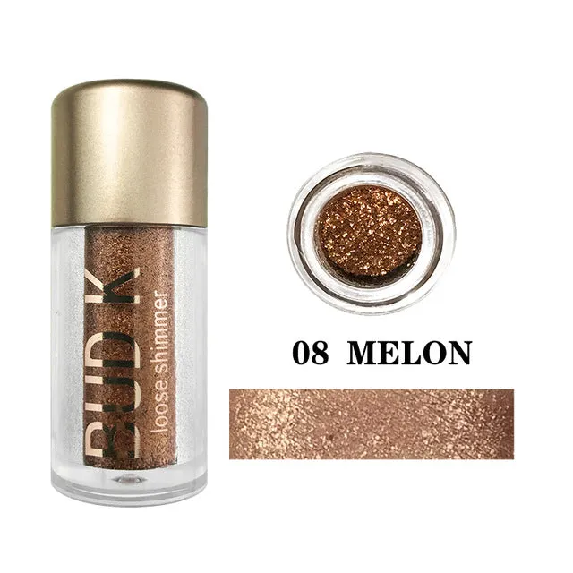 18 Colors Glitter Eyeshadow Powder Waterproof Loose Shimmer  Pigment