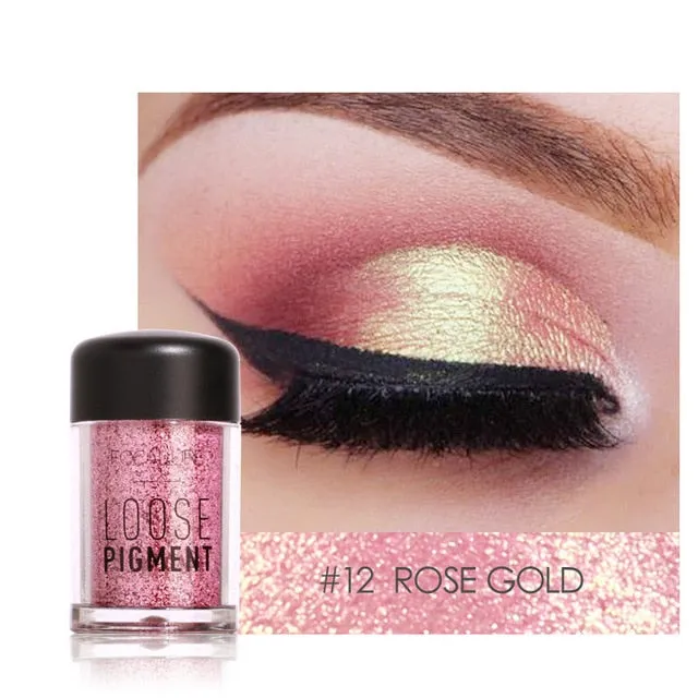 18 Colors Glitter Eyeshadow Powder Waterproof Loose Shimmer  Pigment