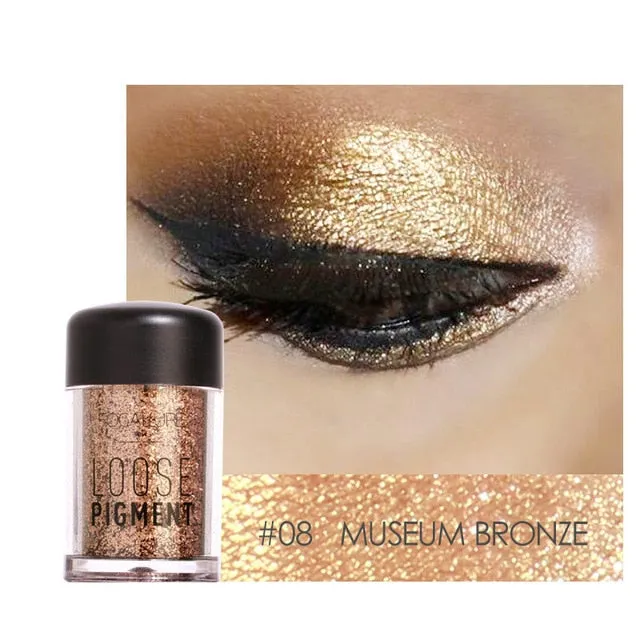 18 Colors Glitter Eyeshadow Powder Waterproof Loose Shimmer  Pigment