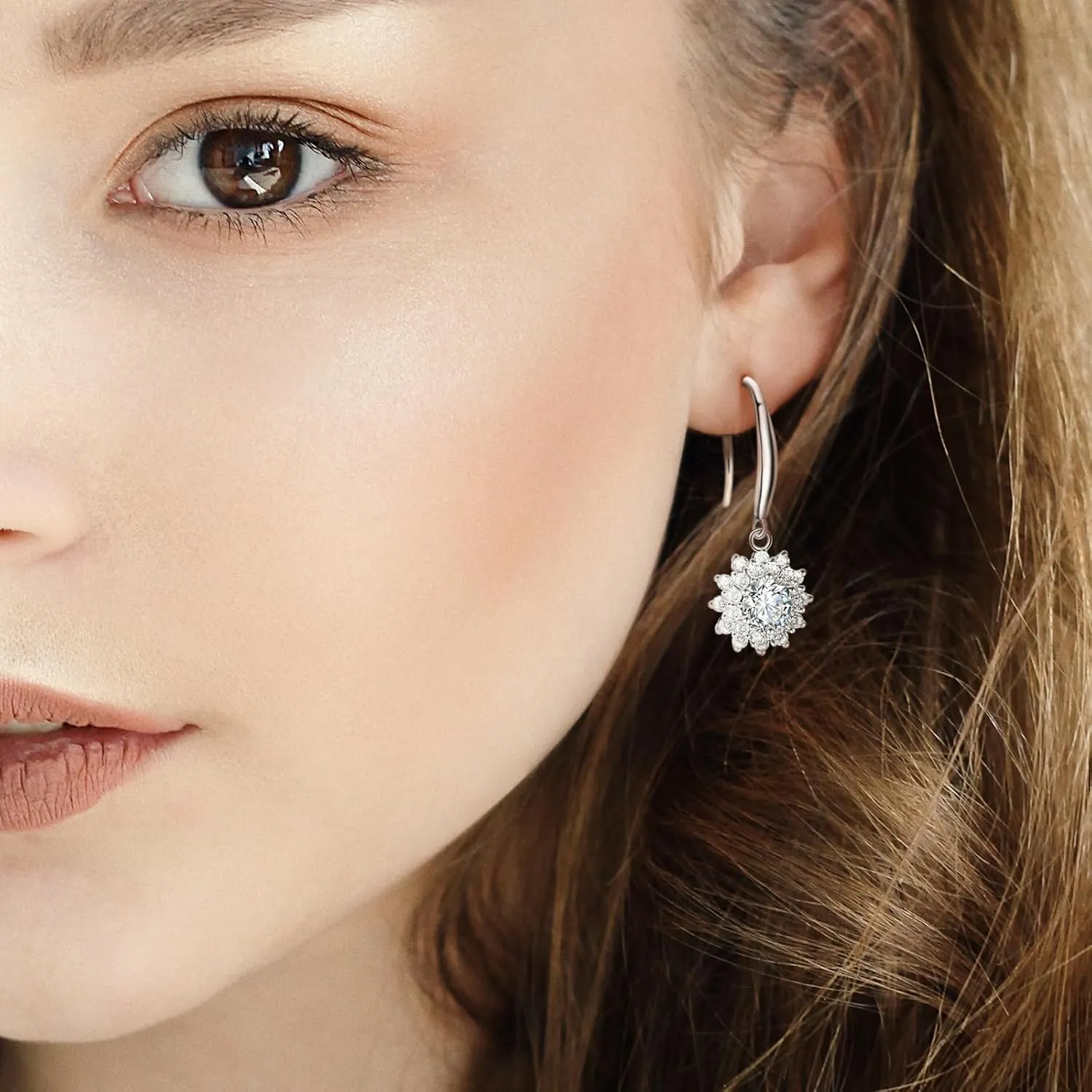 2 Carat Moissanite Stud Earrings for Women 2Ct with Certificate S925 Sterling Silver Earring Mother's Day Gift for Mom Mother Daughter