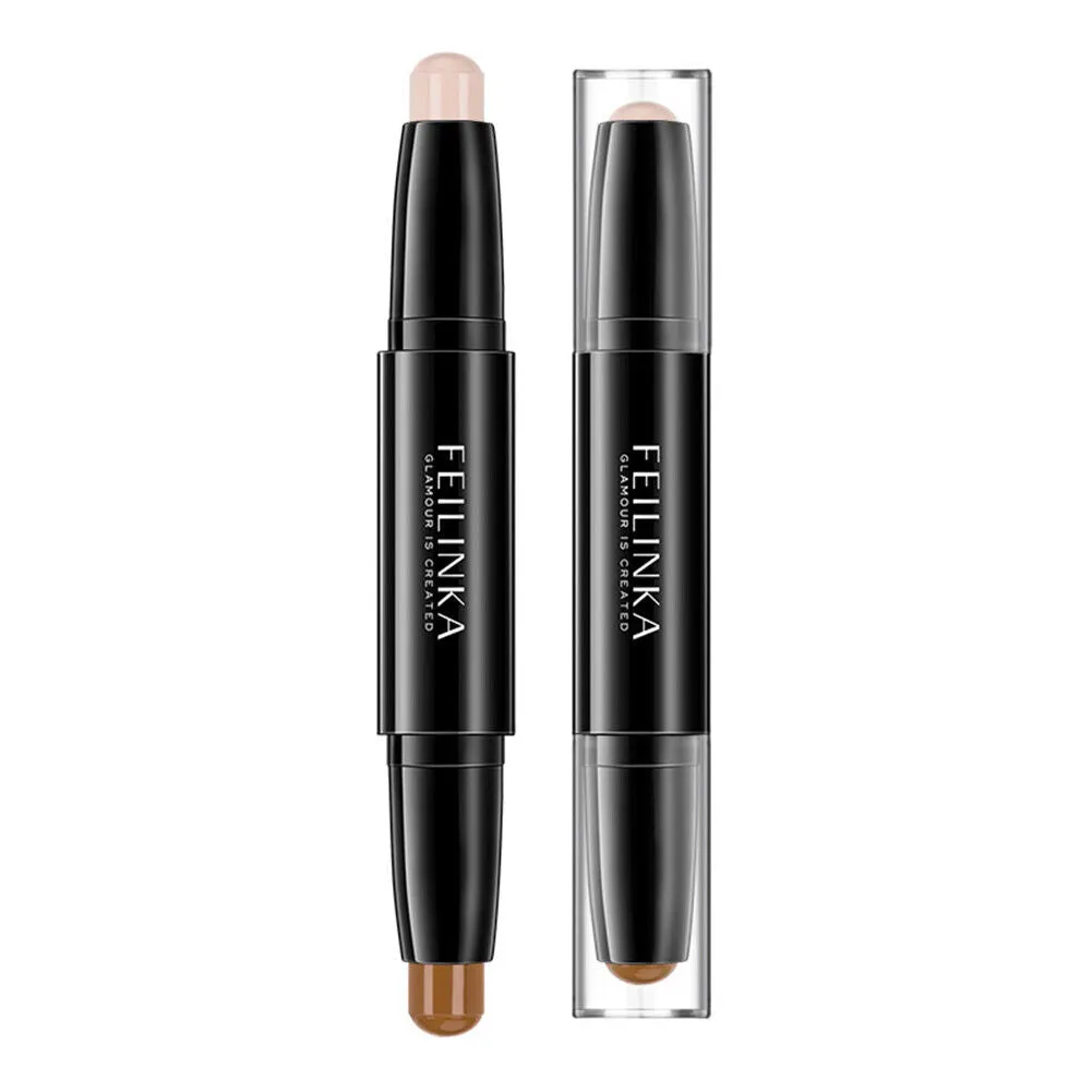 2 Pack Highlight Contour Duo Shadow Bronzer Makeup Cream Face Eye Chin Chic Pen