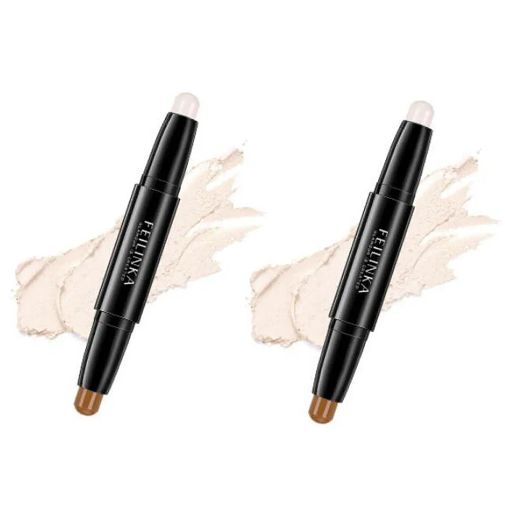 2 Pack Highlight Contour Duo Shadow Bronzer Makeup Cream Face Eye Chin Chic Pen