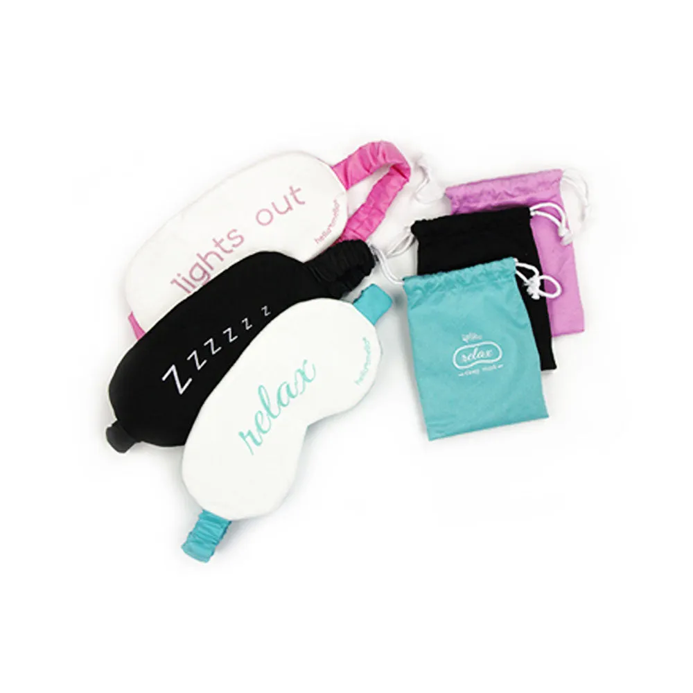 3 Sleeping Eye Mask Blindfold Sleep Soft Padded Shades Pouch Cover Relax Travel