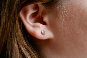 5mm Hammered Copper Dot Stud Earrings, Minimalist Studs, Copper Jewelry
