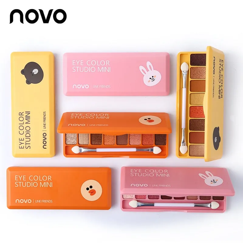 8 Color Silky Slide Eyeshadow Palette With Brush