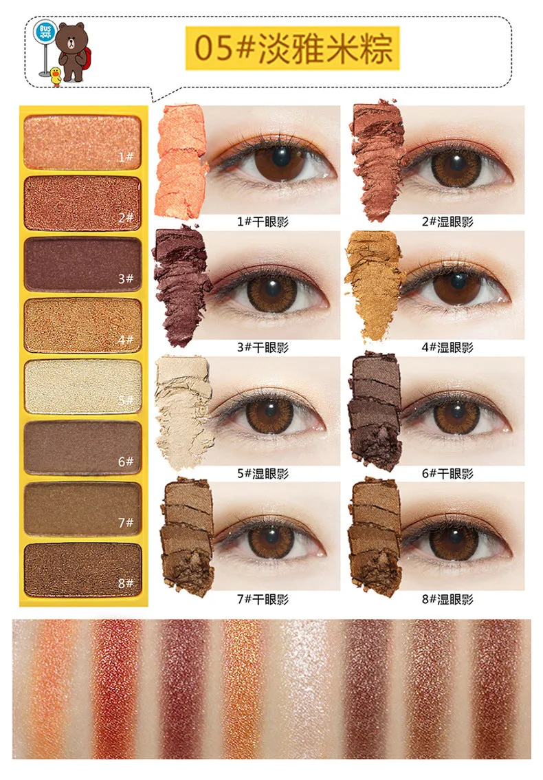 8 Color Silky Slide Eyeshadow Palette With Brush
