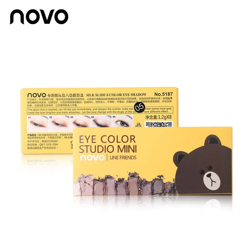8 Color Silky Slide Eyeshadow Palette With Brush
