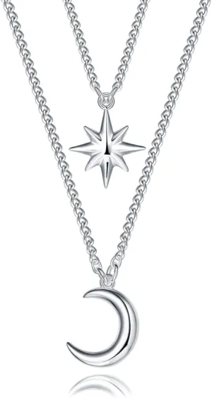 925 Sterling Silver Cross Dove Hamsa Anchor Italian Horn Sun Moon Star Choker Pendant Necklace Jewelry for Women Mens