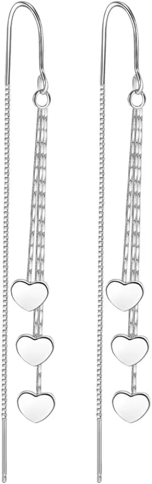925 Sterling Silver Dangle Earrings with Charms Heart, Water drop, Moon, Star Long Drop Earring for Women Jewelry Gifts Hypoallergenic