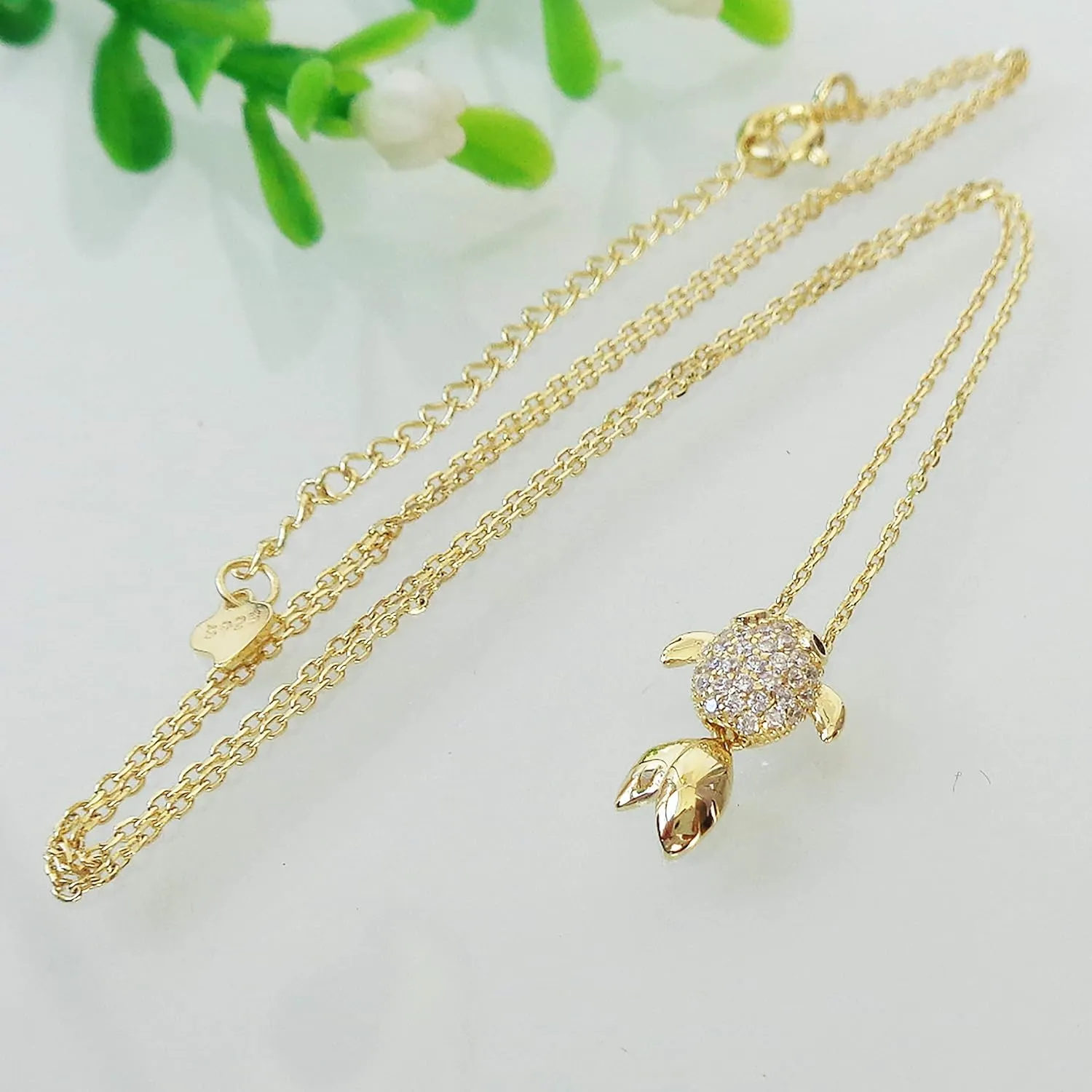 925 Sterling Silver Mermaid Tail Zirconia Pendant Necklace for Women Fashion Jewelry Gifts WK99044, 16"-18"