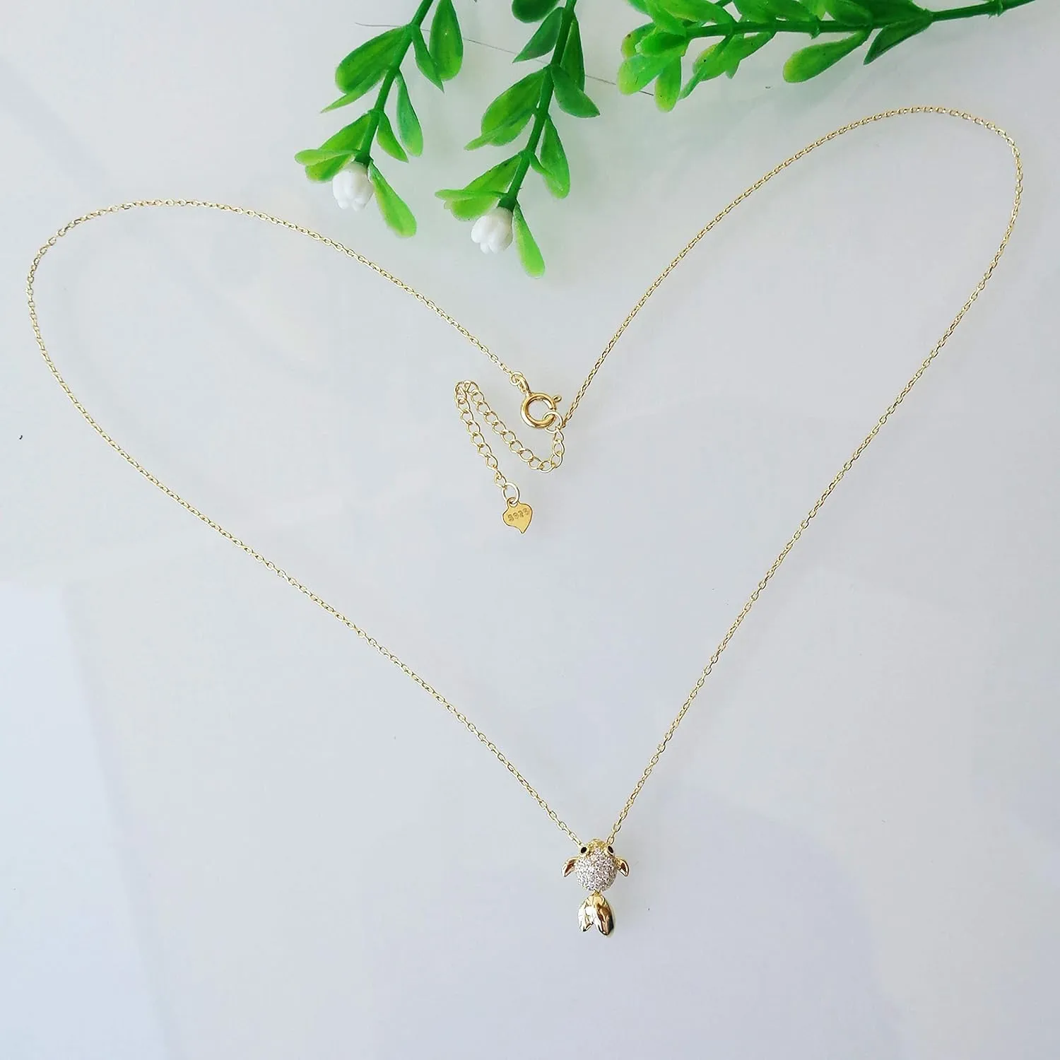 925 Sterling Silver Mermaid Tail Zirconia Pendant Necklace for Women Fashion Jewelry Gifts WK99044, 16"-18"