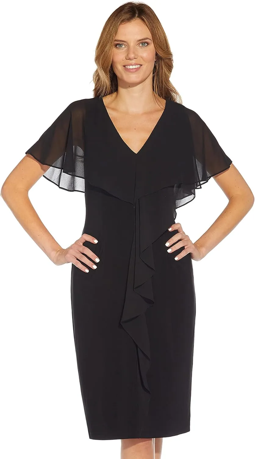 Adrianna Papell Women's Jersey and Chiffon Sheath