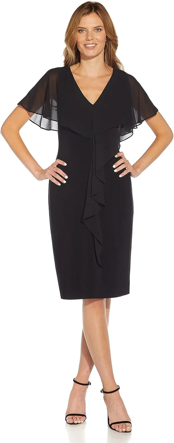 Adrianna Papell Women's Jersey and Chiffon Sheath