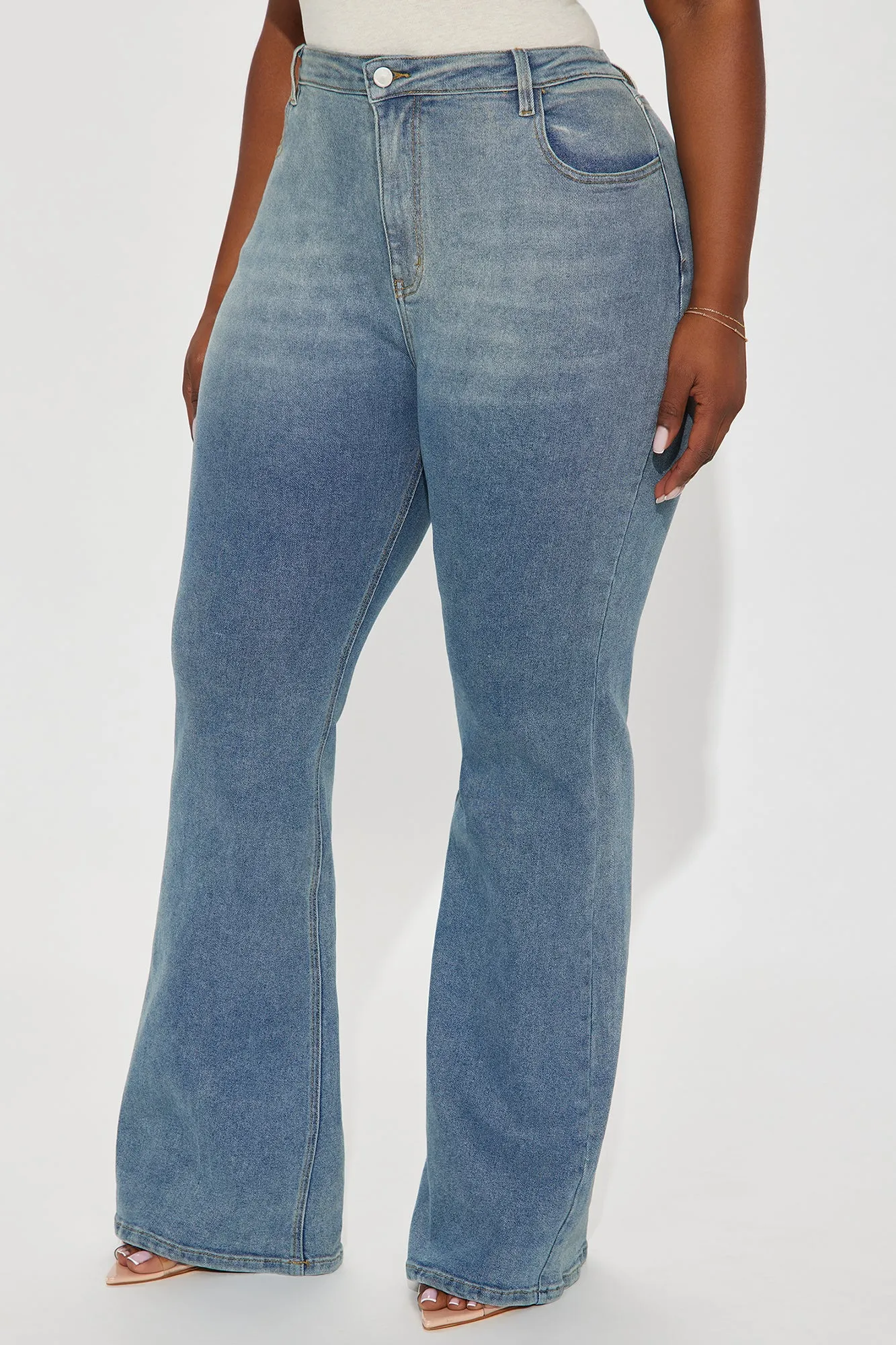 Always On Your Mind Stretch Flare Jeans - Vintage Wash