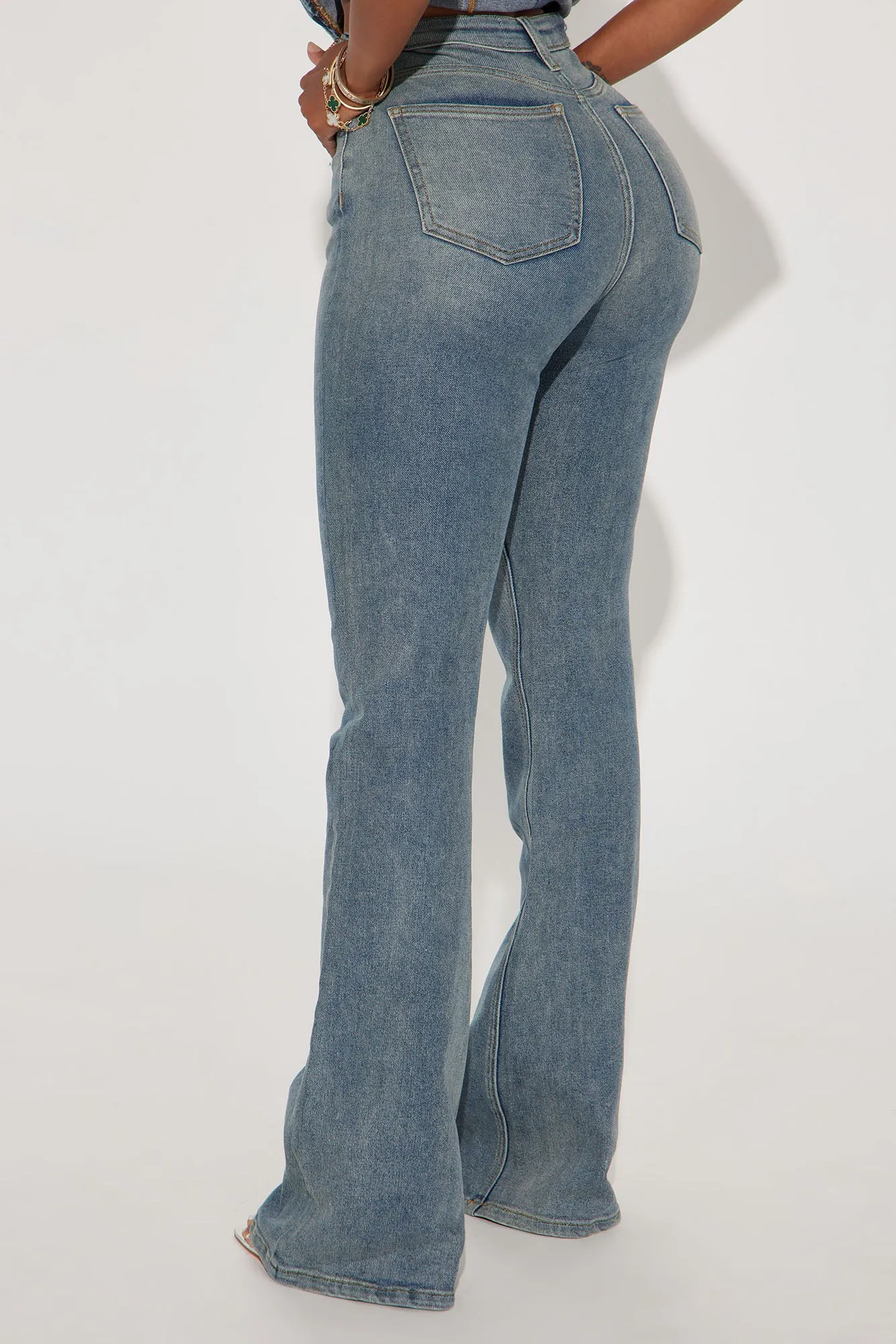Always On Your Mind Stretch Flare Jeans - Vintage Wash