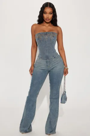 Always On Your Mind Stretch Flare Jeans - Vintage Wash