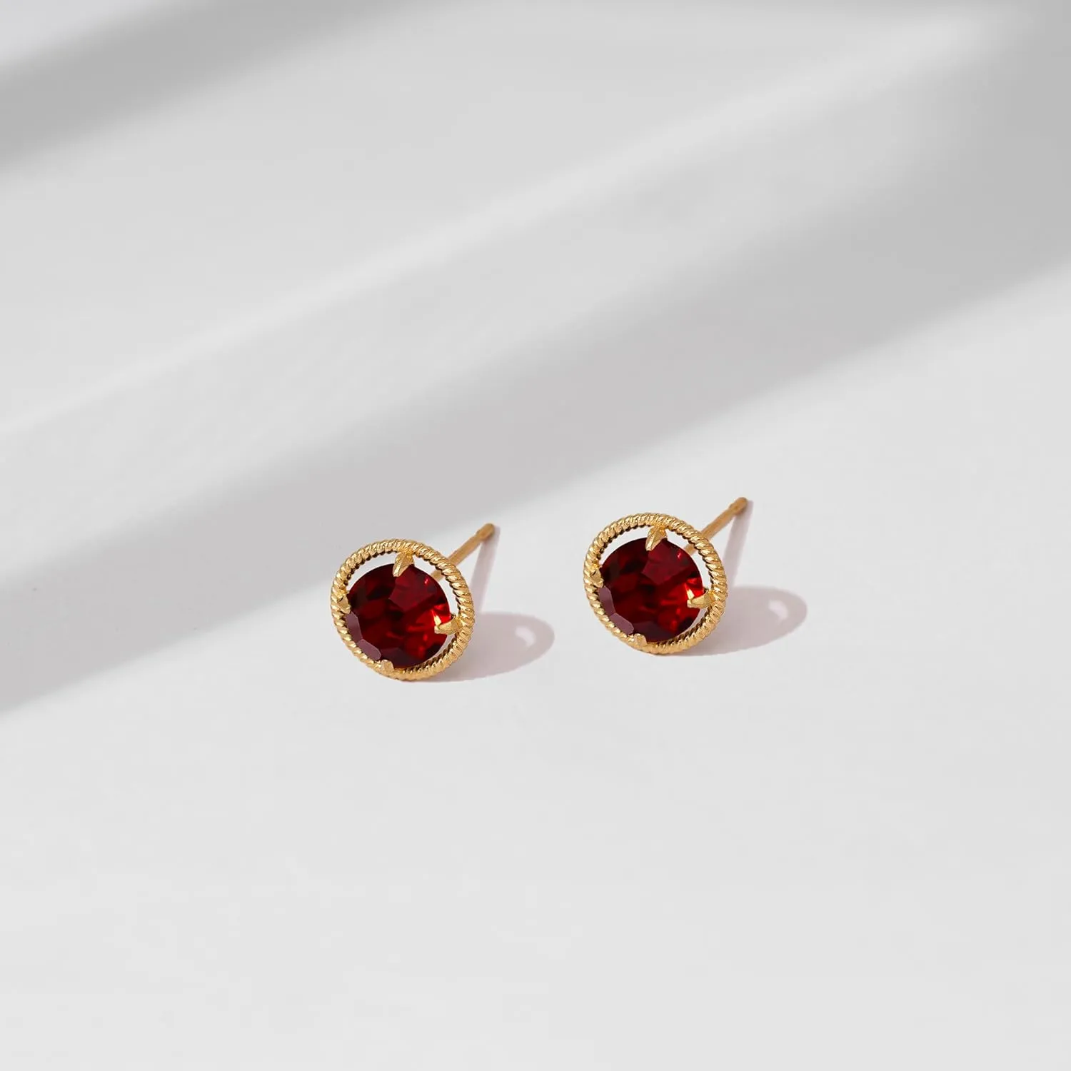 Amazon Essentials 10k Gold Made with Infinite Elements Imported Crystal Birthstone Stud Earrings (previously Amazon Collection)