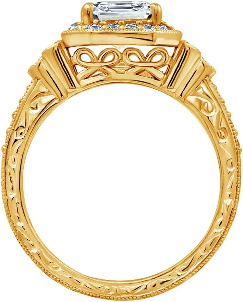 Amazon Essentials Platinum or Gold Plated Sterling Silver Infinite Elements Zirconia Antique Ring Set , (previously Amazon Collection)