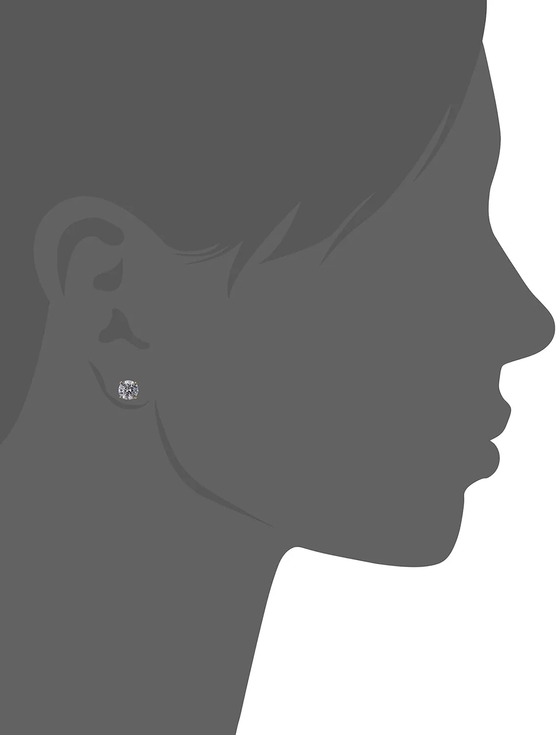 Amazon Essentials Yellow Gold Plated, Platinum or Rose Gold Plated Sterling Silver Infinite Elements Cubic Zirconia Stud Earrings | White, Blue, Green, or Pink Cubic Zirconia (previously Amazon Collection)