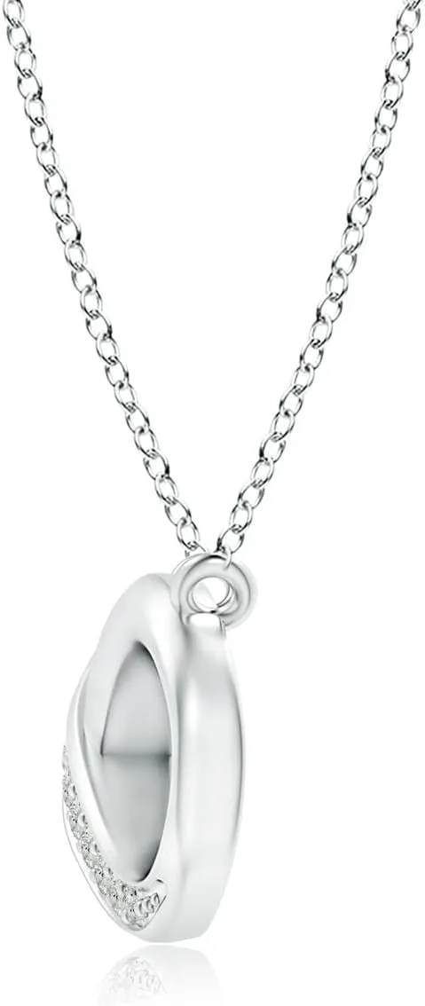 Angara Diamond Infinity Pendant Necklace in Sterling Silver/14K Solid Gold | April Birthstone, Birthday, Engagement, Anniversary, Wedding Jewelry Gift for Women