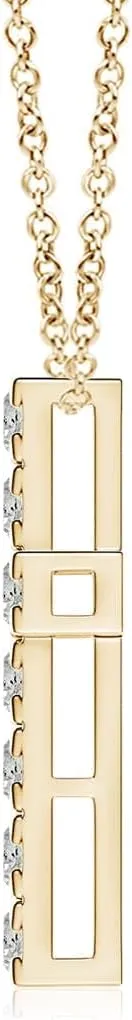 Angara Natural Flat Prong-Set Diamond Cross Pendant in 14K Solid Gold/Platinum | April Birthstone, Birthday, Engagement, Anniversary, Wedding Jewelry Gift for Women