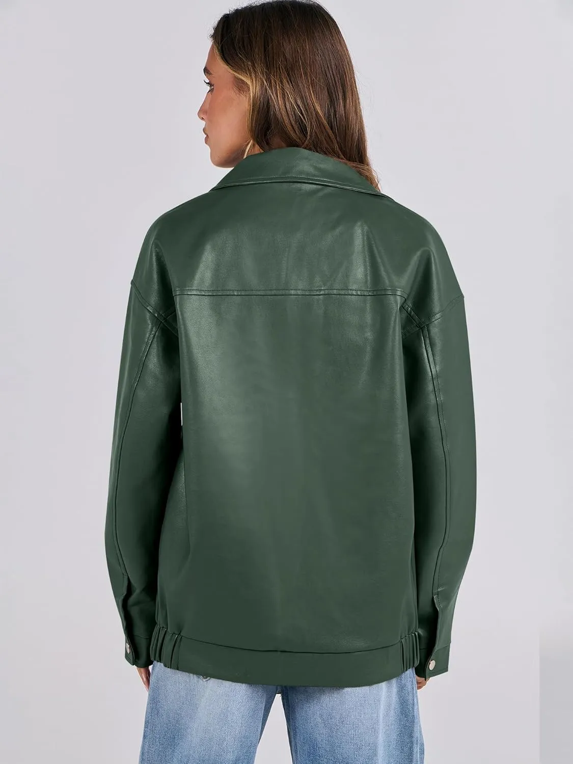 ANRABESS Women Oversized Faux Leather Jackets Fall Fashion Zip Up Motorcycle Coats Winter 2025 Spring Outfits Clothes