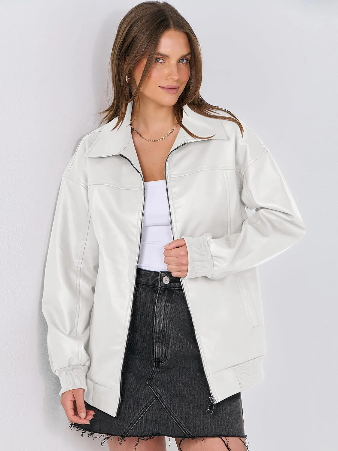 ANRABESS Womens Oversized Leather Jackets Faux Suede Fall Fashion Motorcycle Coats Winter Outfits Clothes 2025