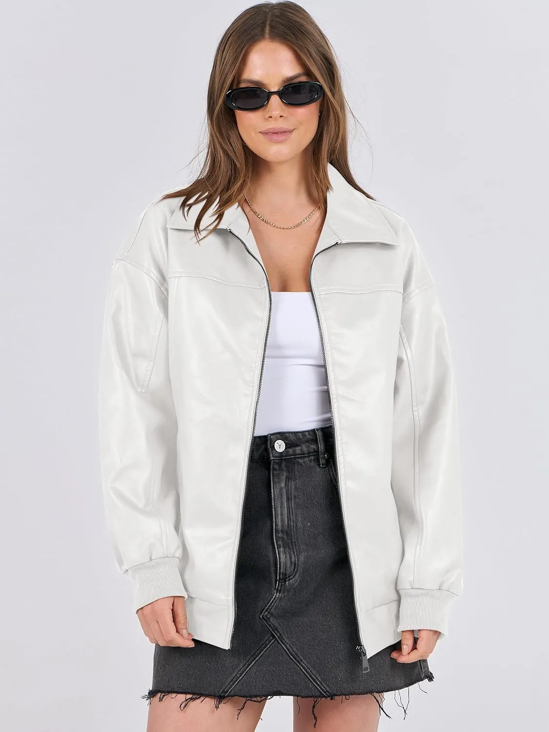 ANRABESS Womens Oversized Leather Jackets Faux Suede Fall Fashion Motorcycle Coats Winter Outfits Clothes 2025