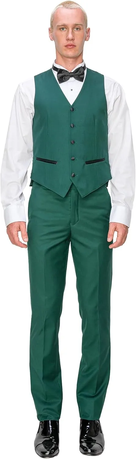 Antonio Uomo Mens Suit Set  Slim Fit Tuxedo Blazer Solid Jacket Vest Pants Formal Business Wedding Party Prom Dress Suits