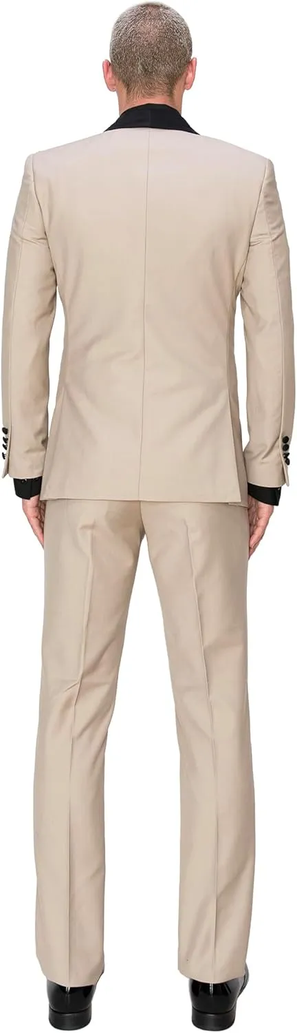 Antonio Uomo Mens Suit Set  Slim Fit Tuxedo Blazer Solid Jacket Vest Pants Formal Business Wedding Party Prom Dress Suits