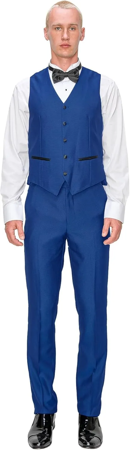 Antonio Uomo Mens Suit Set  Slim Fit Tuxedo Blazer Solid Jacket Vest Pants Formal Business Wedding Party Prom Dress Suits