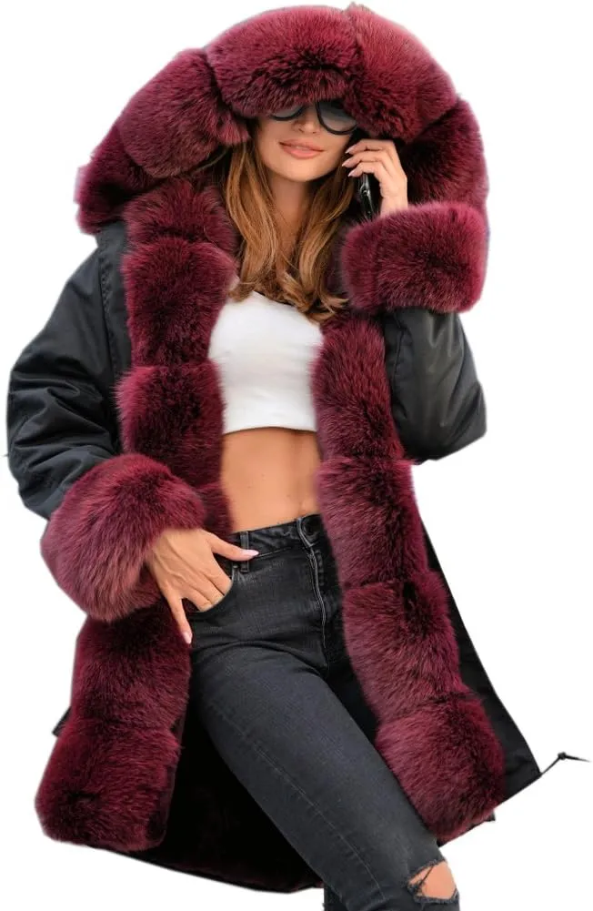 Aoxwomens Winter Coats for Women Puffer Jacket Lady Warm Thicken Long Parka Fall Spring Overcoat