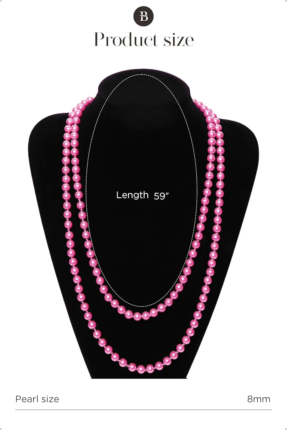BABEYOND Long Pearl Necklace Faux Pearls Necklace Set Beaded Long Pearls Necklace 1920s Gatsby Costume Jewelry