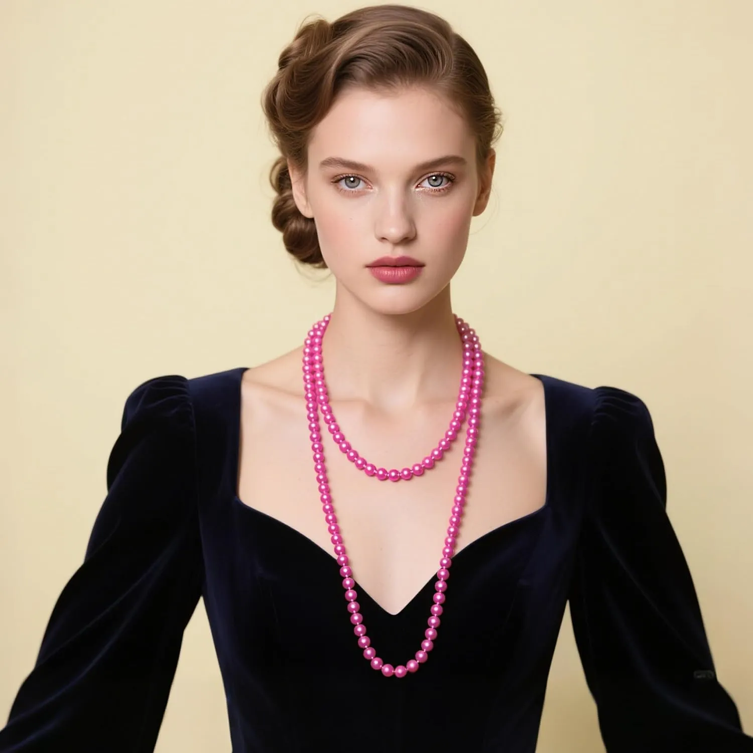 BABEYOND Long Pearl Necklace Faux Pearls Necklace Set Beaded Long Pearls Necklace 1920s Gatsby Costume Jewelry