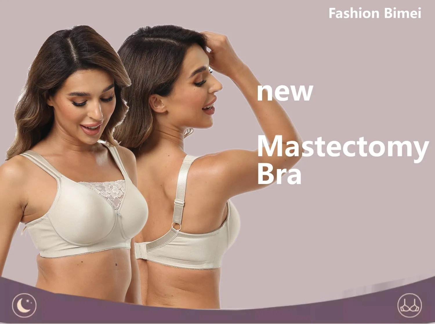 BIMEI lace Seamless Molded Design for T-Shirt Bra with Stylish Flare Mastectomy Bra Pocket Bra 9809