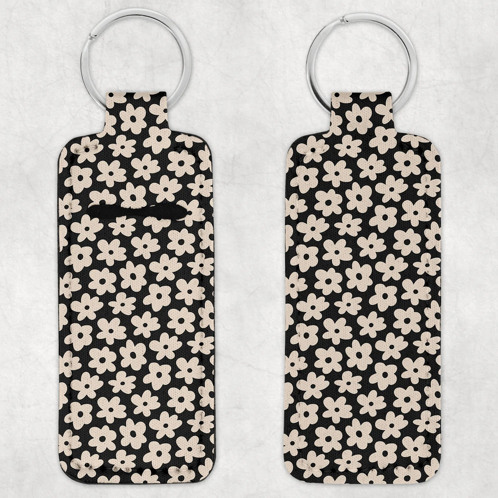 Black and White Floral Lip Balm Holder