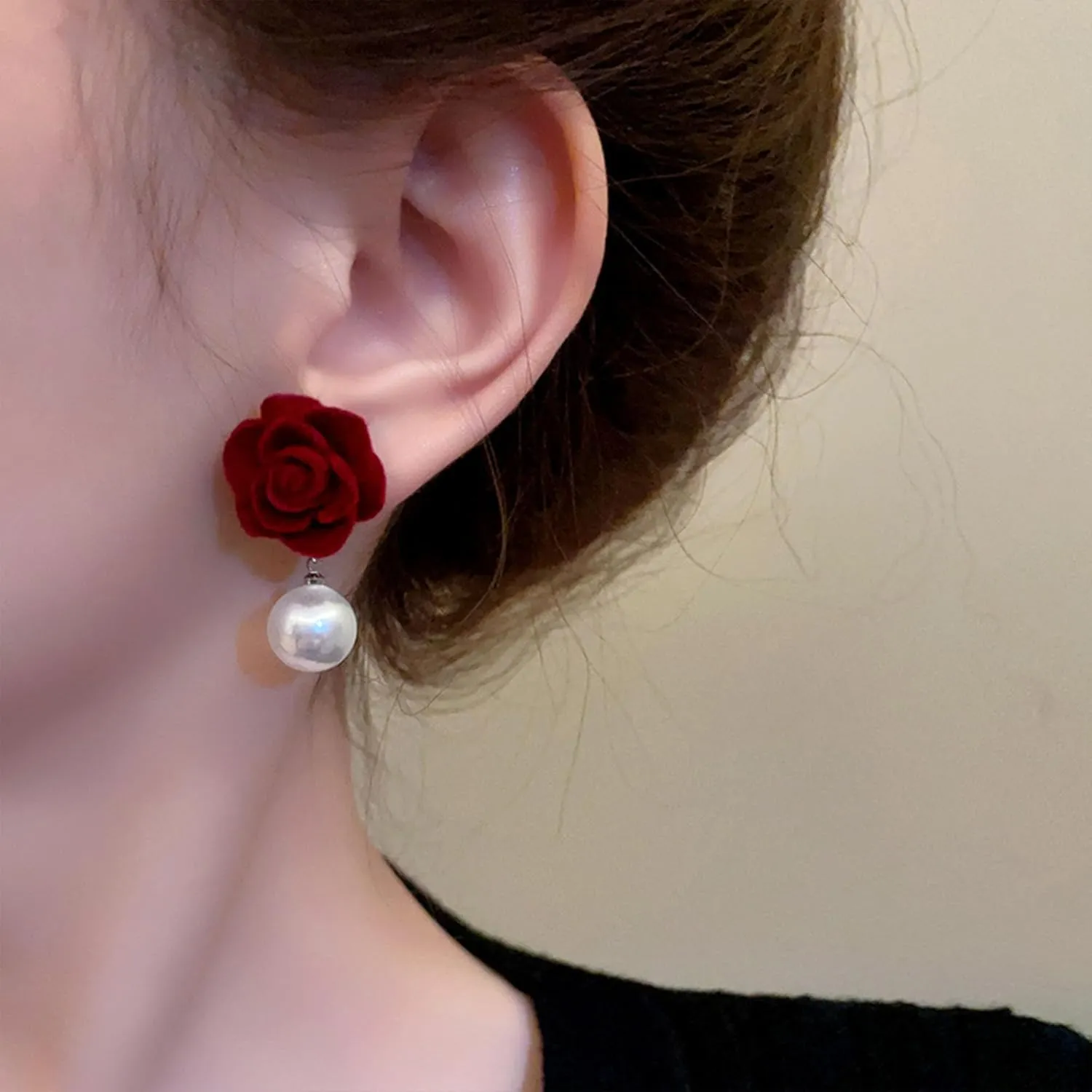 Boho Rose Earrings Rose Flower Dangle Stud Earrings for Women Statement Jewelry Gifts