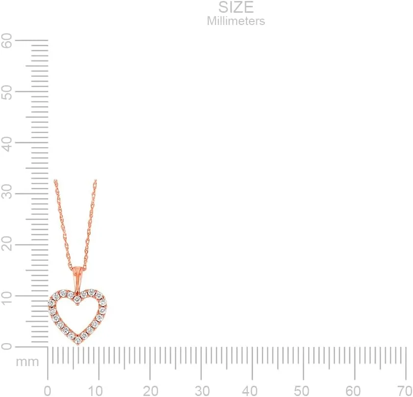 Brilliant Expressions 10K White, Rose, or Yellow Gold 1/4, 1/2 or 1 Cttw Diamond Heart Pendant Necklace (I-J,I2-I3), 18" Chain
