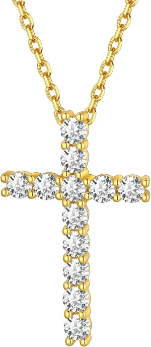 ChicSilver 925 Sterling Silver Cross Necklace for Women Small Cross Pendant Necklace for Dainty Simple Everyday Jewelry