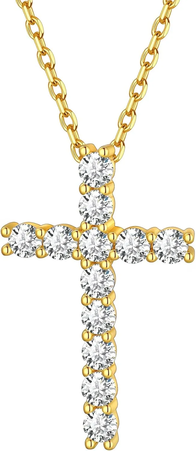 ChicSilver 925 Sterling Silver Cross Necklace for Women Small Cross Pendant Necklace for Dainty Simple Everyday Jewelry