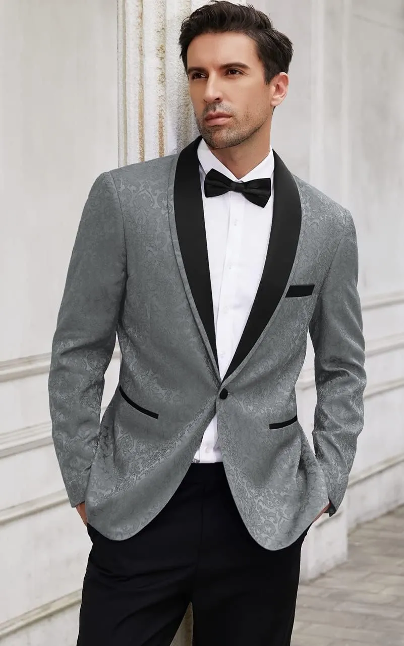 COOFANDY Men's Floral Tuxedo Suit Jacket Slim Fit Dinner Jacket Party Prom Wedding Blazer Jackets