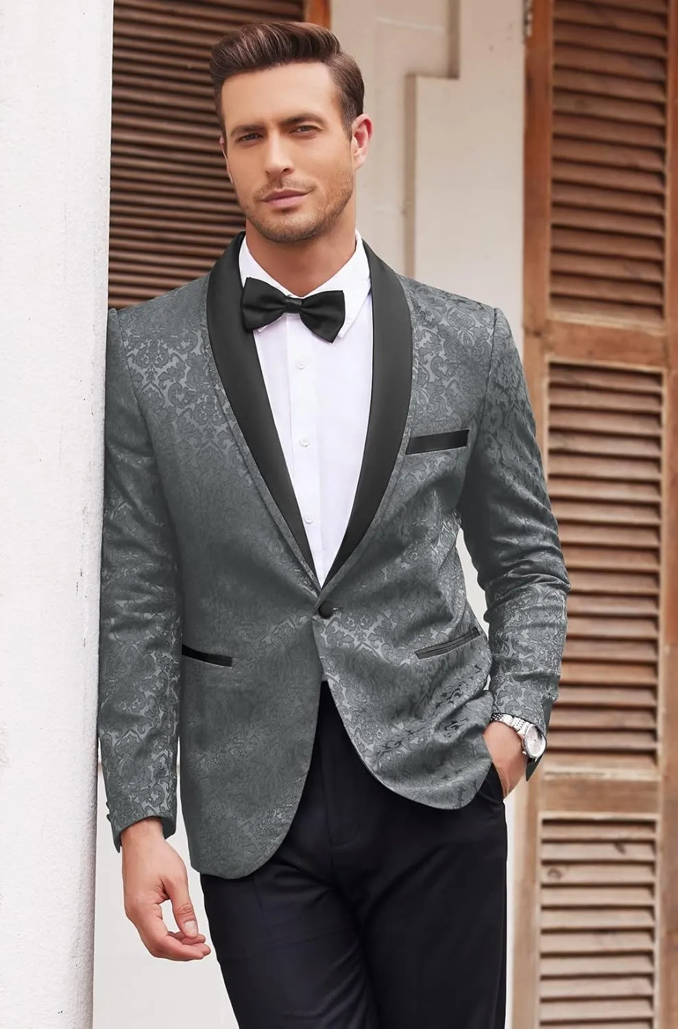 COOFANDY Men's Floral Tuxedo Suit Jacket Slim Fit Dinner Jacket Party Prom Wedding Blazer Jackets